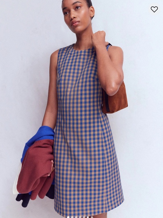 Boden Dresses & Skirts - Boden Gingham Shift Dress in Blue and Tan